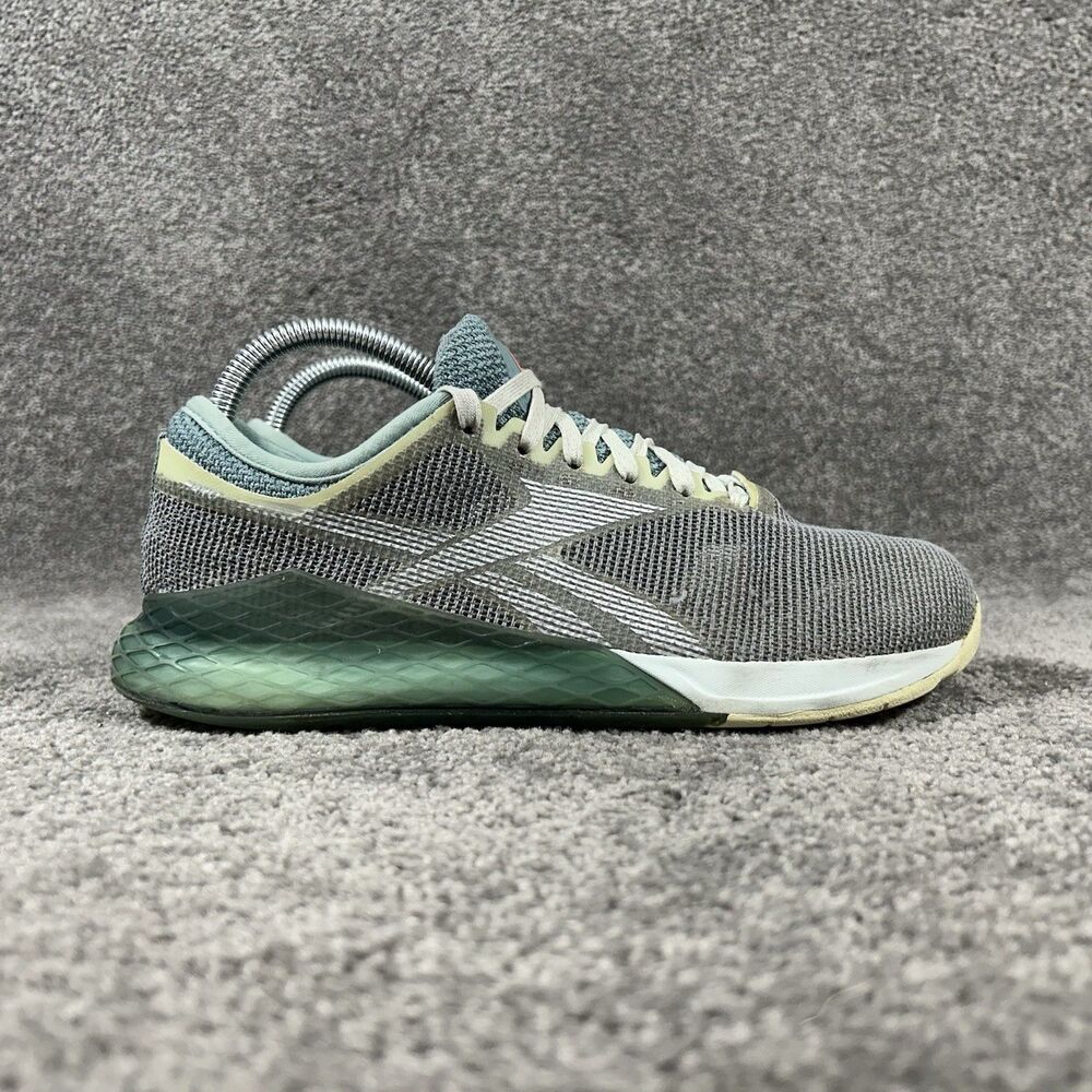Reebok Nano 9 FU6831 Women’s Sz 8.5 Green Gray Training Athletic Gym Shoes Used